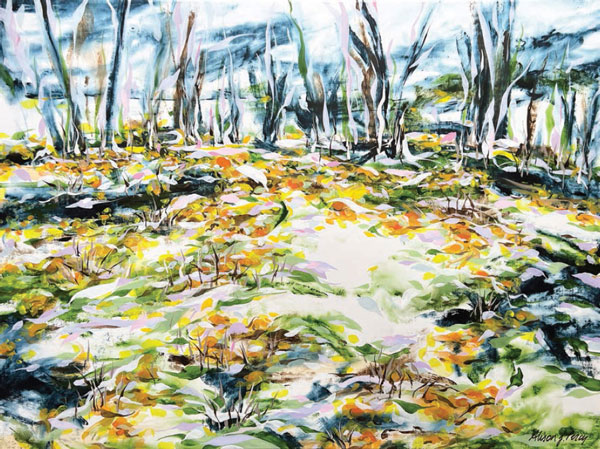 Luminous Buttercups Tucked Among Snow Gums