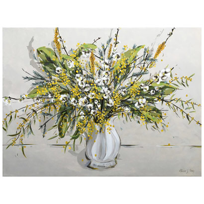 Wattle, Blossom and Loquat Branches in Water Jug